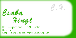 csaba hingl business card